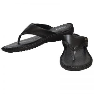 Women's Black Colour Synthetic Leather Sandals