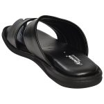 Men's Black Colour Synthetic Leather Sandals