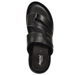 Men's Black Colour Synthetic Leather Sandals