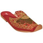 Men's Red Colour Synthetic Leather Sherwani Jutti Shoes