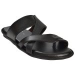 Men's Black Colour Synthetic Leather Sandals