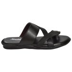 Men's Black Colour Synthetic Leather Sandals