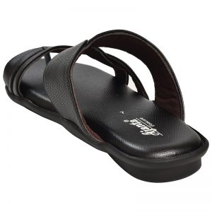 Men's Black Colour Synthetic Leather Sandals