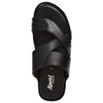 Men's Black Colour Synthetic Leather Sandals