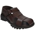 Men's Black Colour Synthetic Leather Sandals