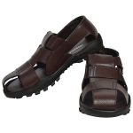 Men's Black Colour Synthetic Leather Sandals