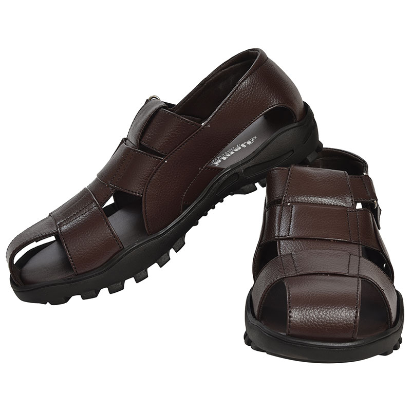 Synthetic leather sandals discount