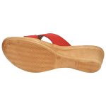 Women's Beige & Red Colour PU Synthetic Sandals