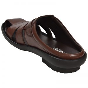 Men's Black & Brown Colour Synthetic Leather Sandals