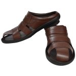 Men's Black & Brown Colour Synthetic Leather Sandals