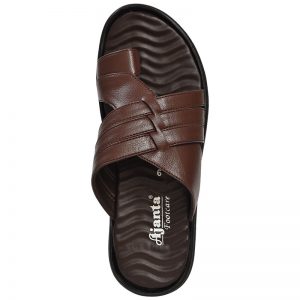 Men's Black & Brown Colour Synthetic Leather Sandals