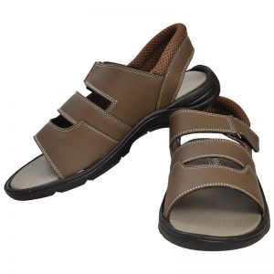 Men's Brown Colour Synthetic Leather Sandals