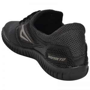 Men's Black Colour Synthetic & Mesh Sneakers