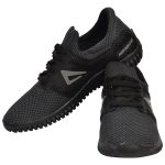 Men's Black Colour Synthetic & Mesh Sneakers