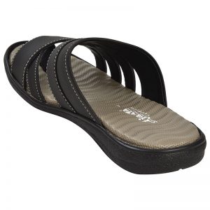 Men's Black Colour Synthetic Leather Sandals