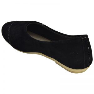 Women's Black Colour Synthetic Leather Ballerines