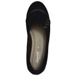Women's Black Colour Synthetic Leather Ballerines
