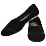 Women's Black Colour Synthetic Leather Ballerines