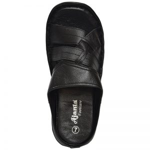 Men's Black Colour Synthetic Leather Sandals