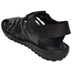 Men's Black Colour Synthetic Leather Sandals