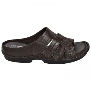 Men's Black Colour Synthetic Leather Sandals