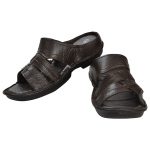 Men's Black Colour Synthetic Leather Sandals