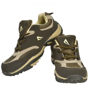 Men's Beige & Brown Colour Synthetic & Mesh Sneakers