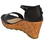 Women's Black & Beige Colour Synthetic Leather Sandals