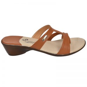 Women's Brown & Beige Colour PU Synthetic Sandals