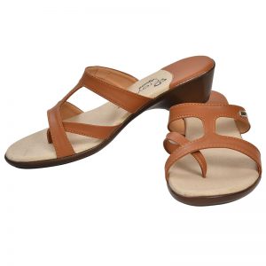 Women's Brown & Beige Colour PU Synthetic Sandals