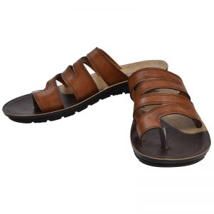 Men's Tan Colour Synthetic Leather Sandals