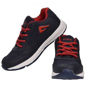 Men's Navy Blue Colour Synthetic & Mesh Sneakers