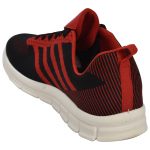 Men's Red & Black Colour Fabric & Lycra Sneakers