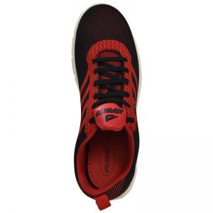 Men's Red & Black Colour Fabric & Lycra Sneakers