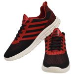 Men's Red & Black Colour Fabric & Lycra Sneakers