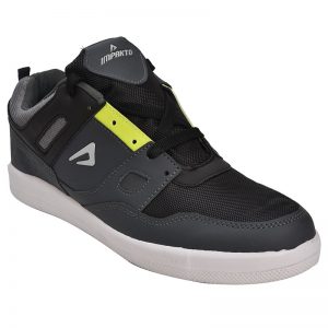 Men's Black Colour Synthetic & Mesh Sneakers