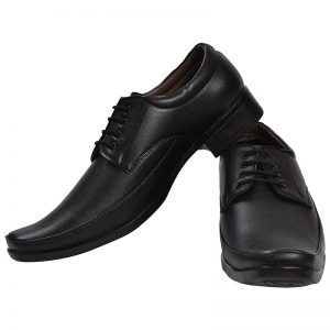 Men's Black Colour Leather Derby Boots