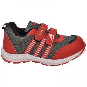 Kid's Red Colour Synthetic & Mesh Sneakers