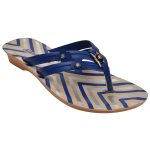 Women's Blue Colour PU Synthetic Sandals