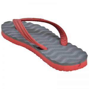 Women's Grey & Red Colour Rubber Sandals