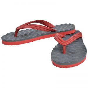 Women's Grey & Red Colour Rubber Sandals