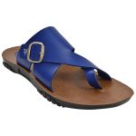 Men's Blue & Brown Colour Synthetic Leather Sandals