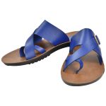 Men's Blue & Brown Colour Synthetic Leather Sandals