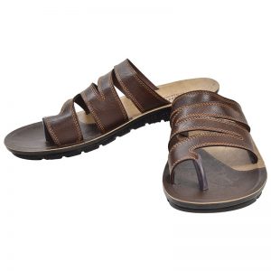 Men's Brown Colour Synthetic Leather Sandals