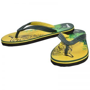 Men's Yellow & Green Colour Rubber Sandals