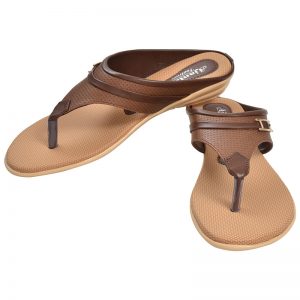 Women's Brown & Beige Colour Synthetic Leather Sandals