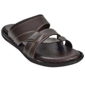 Men's Black Colour Synthetic Leather Sandals