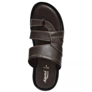 Men's Black Colour Synthetic Leather Sandals