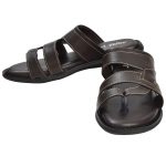 Men's Black Colour Synthetic Leather Sandals