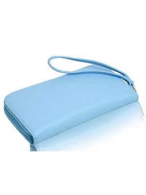 Blue Color Zip Clutch